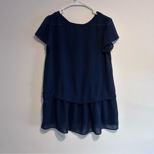 Uniqlo Elegant Navy Blue Women's Sheer Sheathe Dress